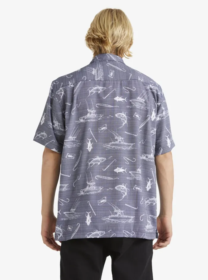 Shirts and Polos Men Quiksilver Waterman Line Spinner Short Sleeve Shirt Medieval Blue Line Spinner Shirts and Polos Men Quiksilver Waterman Line Spinner Short Sleeve Shirt Medieval Blue Line Spinner