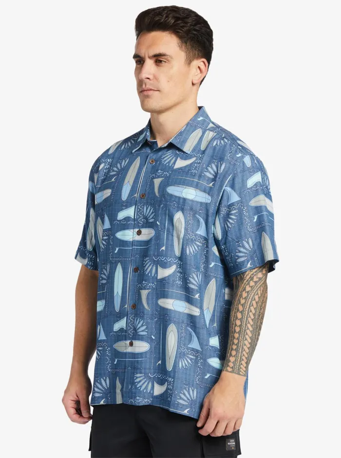 Shirts and Polos Men Quiksilver Waterman Long Boards Woven Shirt Longboards Ensign Blue Shirts and Polos Men Quiksilver Waterman Long Boards Woven Shirt Longboards Ensign Blue