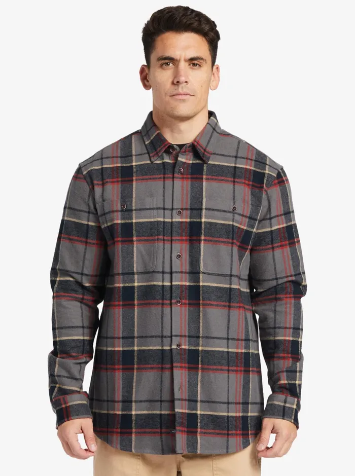 Shirts and Polos Men Quiksilver Waterman Lower Ridge Flannel Long Sleeve Top Granite Grey Lower Ridge Shirts and Polos Men Quiksilver Waterman Lower Ridge Flannel Long Sleeve Top Granite Grey Lower Ridge