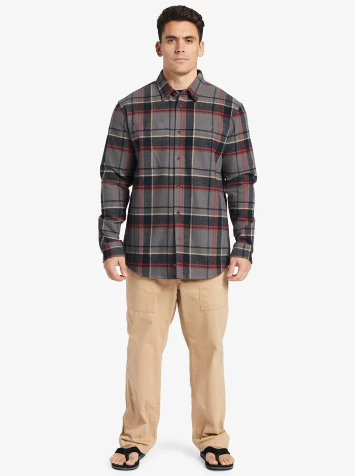 Shirts and Polos Men Quiksilver Waterman Lower Ridge Flannel Long Sleeve Top Granite Grey Lower Ridge Shirts and Polos Men Quiksilver Waterman Lower Ridge Flannel Long Sleeve Top Granite Grey Lower Ridge