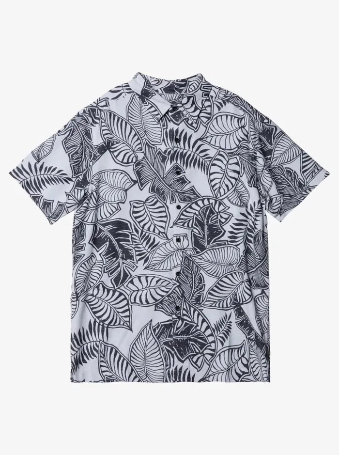 Shirts and Polos Men Quiksilver Waterman Waterman Siesta Short Sleeve Shirt Black Wht Shirts and Polos Men Quiksilver Waterman Waterman Siesta Short Sleeve Shirt Black Wht