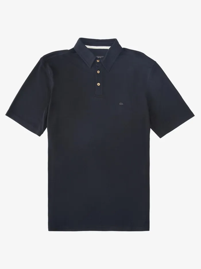 Shirts and Polos Men Quiksilver Waterman Waterman Waterpolo Short Sleeve Polo Shirt Black