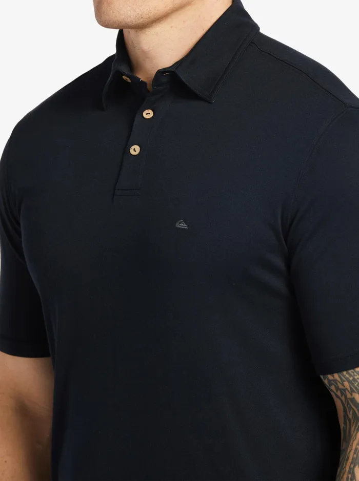 Shirts and Polos Men Quiksilver Waterman Waterman Waterpolo Short Sleeve Polo Shirt Black Shirts and Polos Men Quiksilver Waterman Waterman Waterpolo Short Sleeve Polo Shirt Black