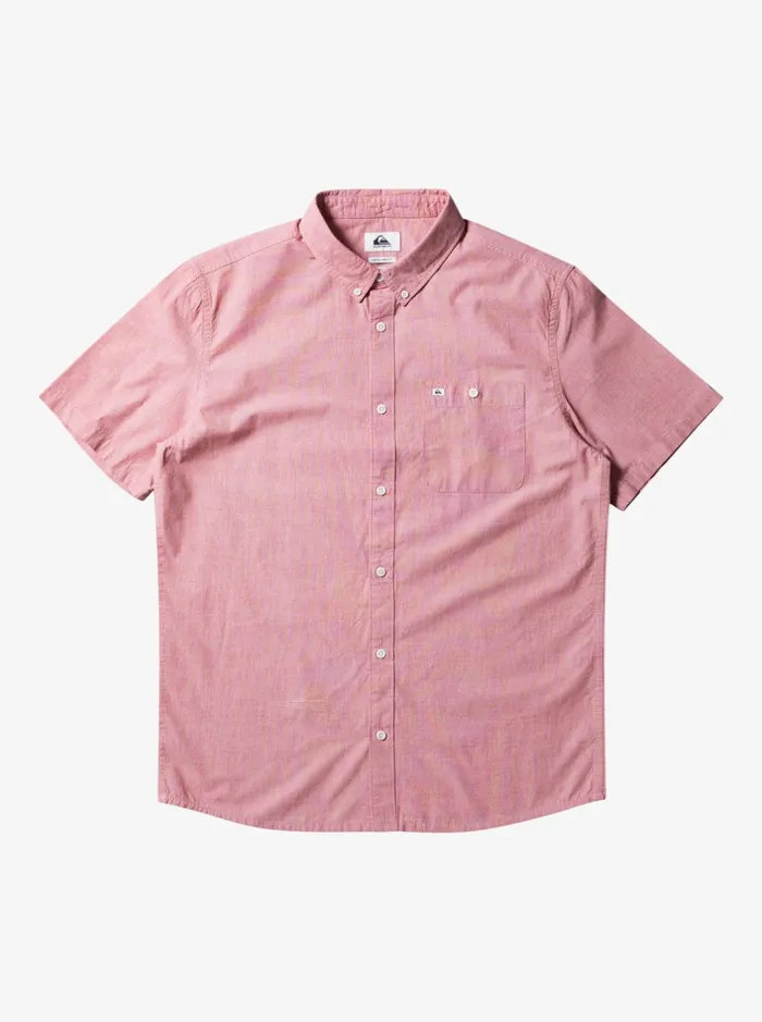 Shirts and Polos Men Quiksilver Winfall Short Sleeve Shirt Red Ochre