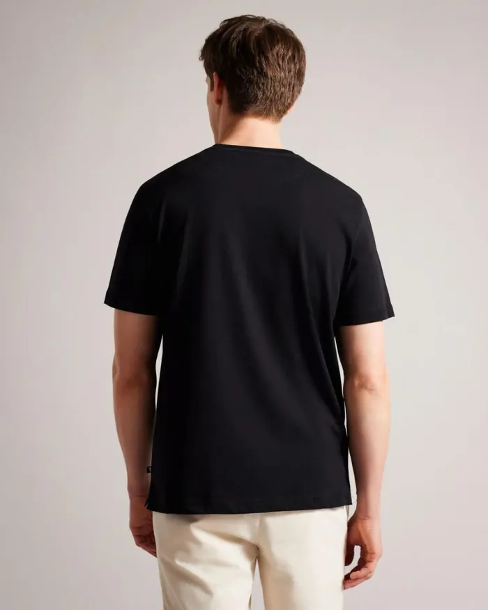 Short Sleeve Abstract Graphic TShirt Black Men Ted Baker Clothing