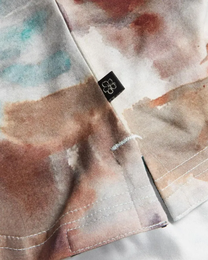 Short Sleeve Abstract Print TShirt White Men Ted Baker Clothing