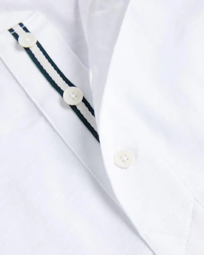 Short Sleeve Henley Shirt White Men Ted Baker Clothing
