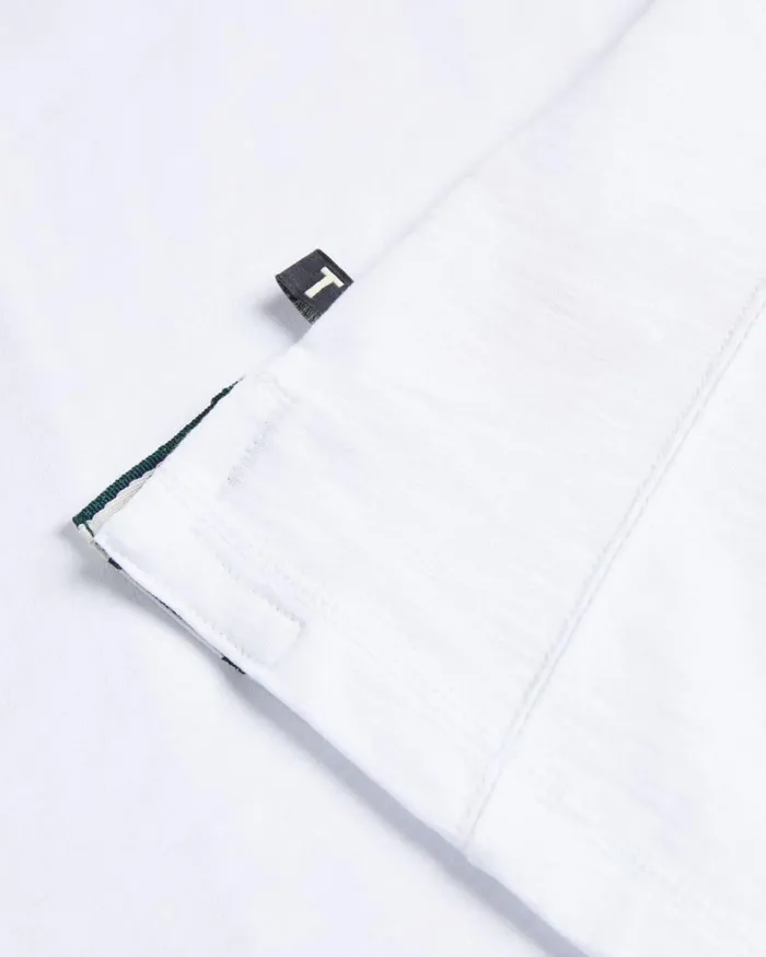 Short Sleeve Henley Shirt White Men Ted Baker Clothing