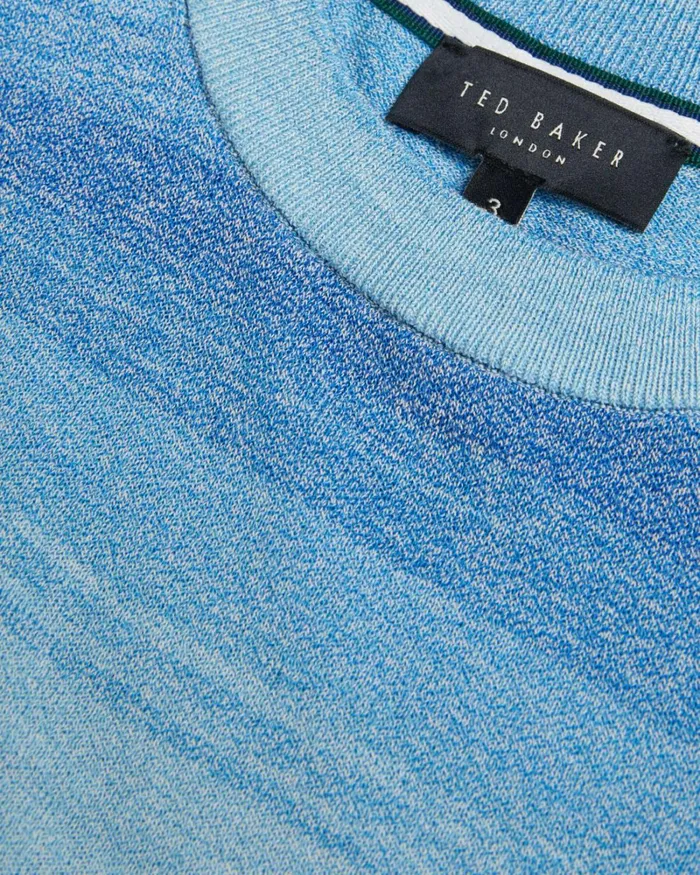 Short Sleeve Ombre Stripe TShirt Dark Blue Men Ted Baker Clothing Short Sleeve Ombre Stripe TShirt Dark Blue Men Ted Baker Clothing