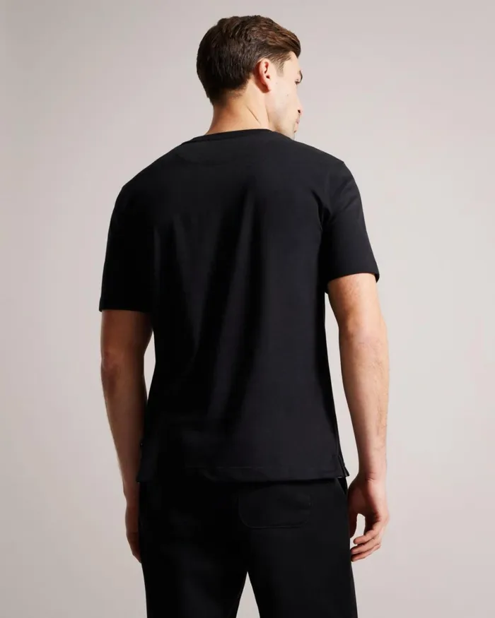 Short Sleeve Regular Fit Branded TShirt Black Men Ted Baker Clothing