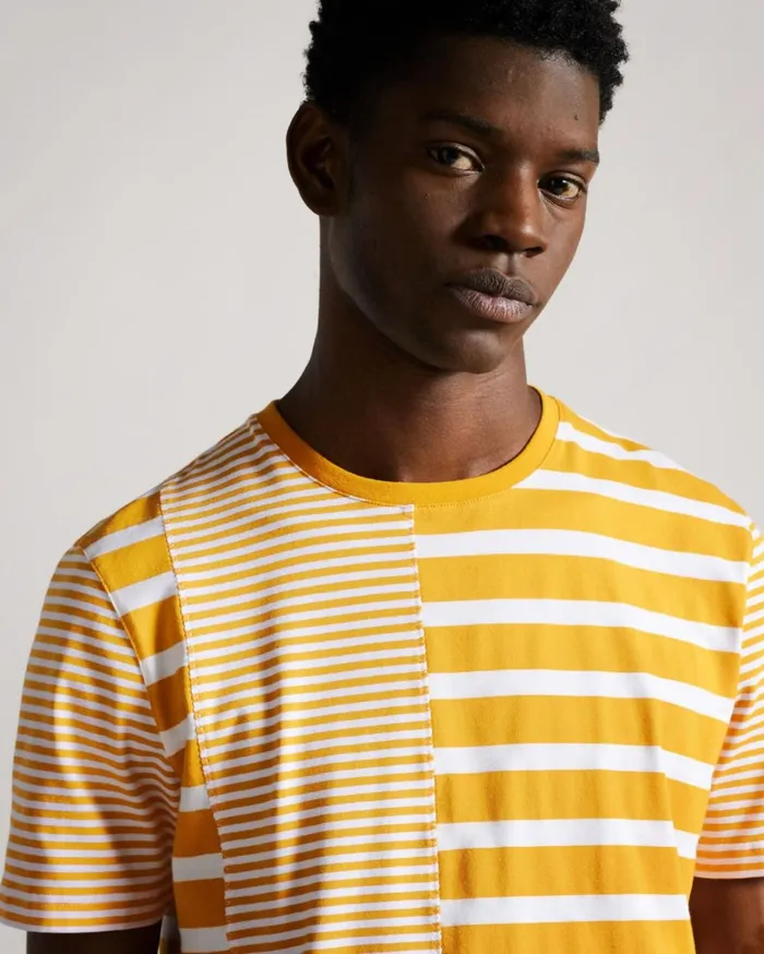 Short Sleeve Striped T Detailed TShirt Orange Men Ted Baker Tops Short Sleeve Striped T Detailed TShirt Orange Men Ted Baker Tops