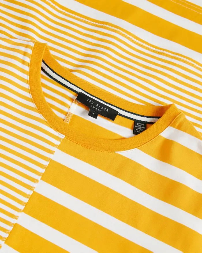 Short Sleeve Striped T Detailed TShirt Orange Men Ted Baker Tops Short Sleeve Striped T Detailed TShirt Orange Men Ted Baker Tops