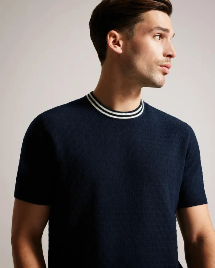 Short Sleeve T Stitched TShirt Navy Men Ted Baker Clothing Short Sleeve T Stitched TShirt Navy Men Ted Baker Clothing
