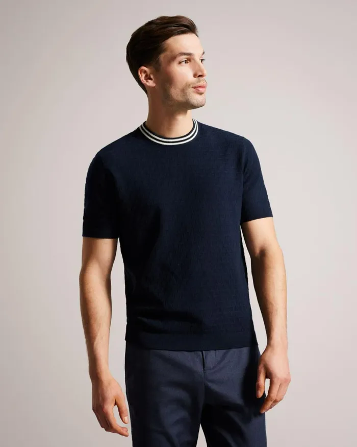Short Sleeve T Stitched TShirt Navy Men Ted Baker Clothing Short Sleeve T Stitched TShirt Navy Men Ted Baker Clothing