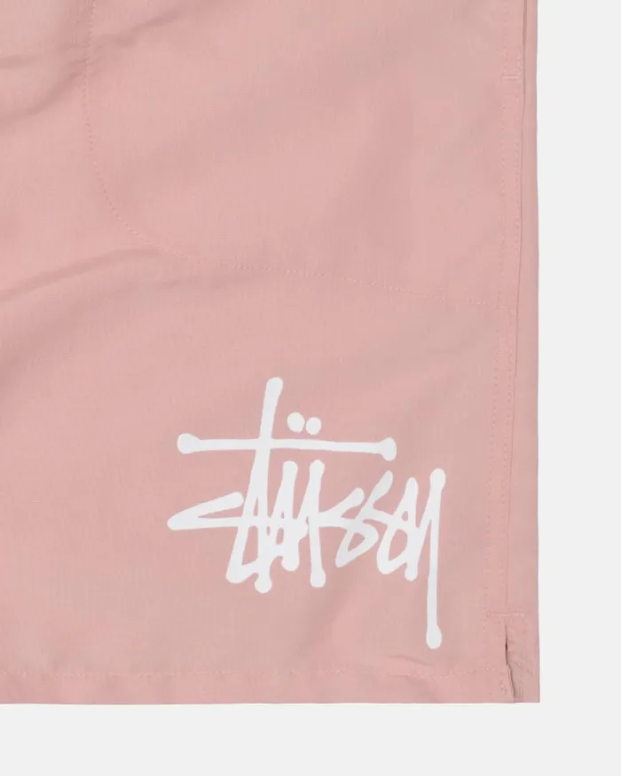 Shorts Men Stussy BIG BASIC WATER SHORT Pink Shorts Men Stussy BIG BASIC WATER SHORT Pink