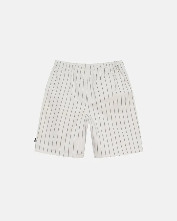 Shorts Men Stussy BRUSHED BEACH SHORT Bone Printed Stripe Shorts Men Stussy BRUSHED BEACH SHORT Bone Printed Stripe