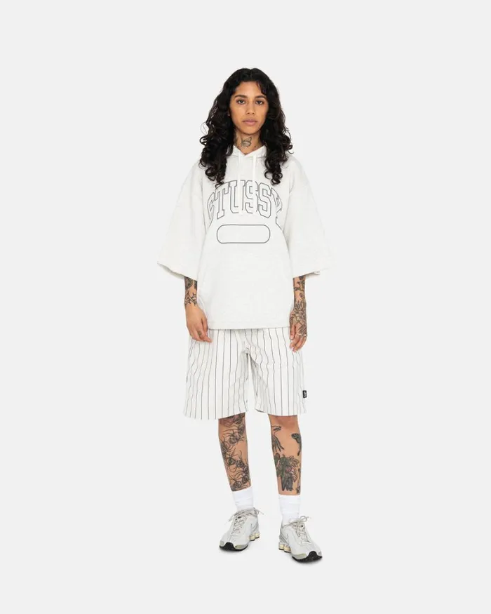 Shorts Men Stussy BRUSHED BEACH SHORT Bone Printed Stripe Shorts Men Stussy BRUSHED BEACH SHORT Bone Printed Stripe