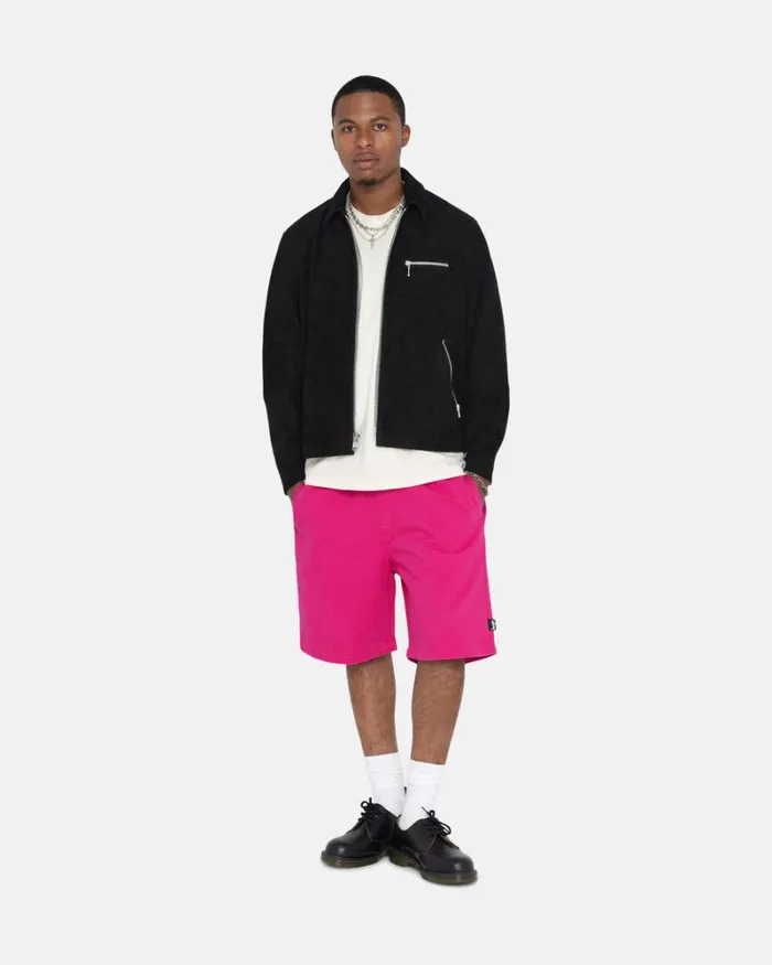 Shorts Men Stussy BRUSHED BEACH SHORT Hot Pink Shorts Men Stussy BRUSHED BEACH SHORT Hot Pink