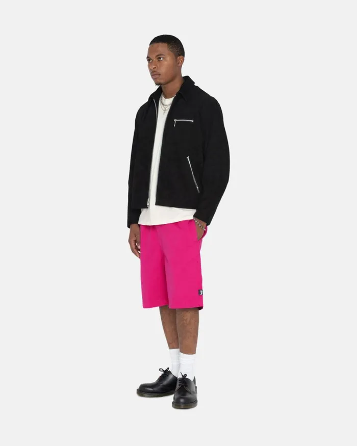 Shorts Men Stussy BRUSHED BEACH SHORT Hot Pink Shorts Men Stussy BRUSHED BEACH SHORT Hot Pink