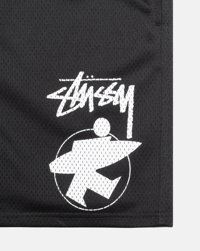 Shorts Men Stussy SURFMAN MESH SHORT Black Shorts Men Stussy SURFMAN MESH SHORT Black