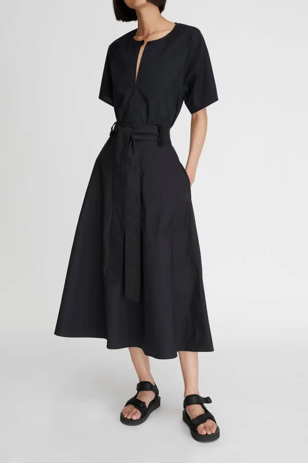 Skirts Women Lee Mathews LM Poplin Flare Skirt