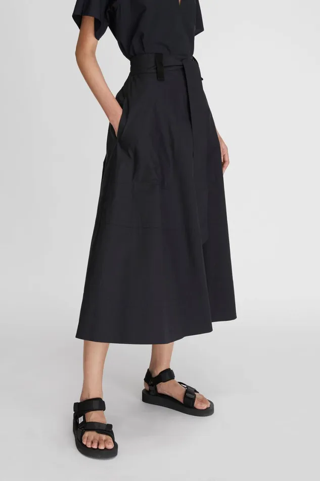 Skirts Women Lee Mathews LM Poplin Flare Skirt Skirts Women Lee Mathews LM Poplin Flare Skirt