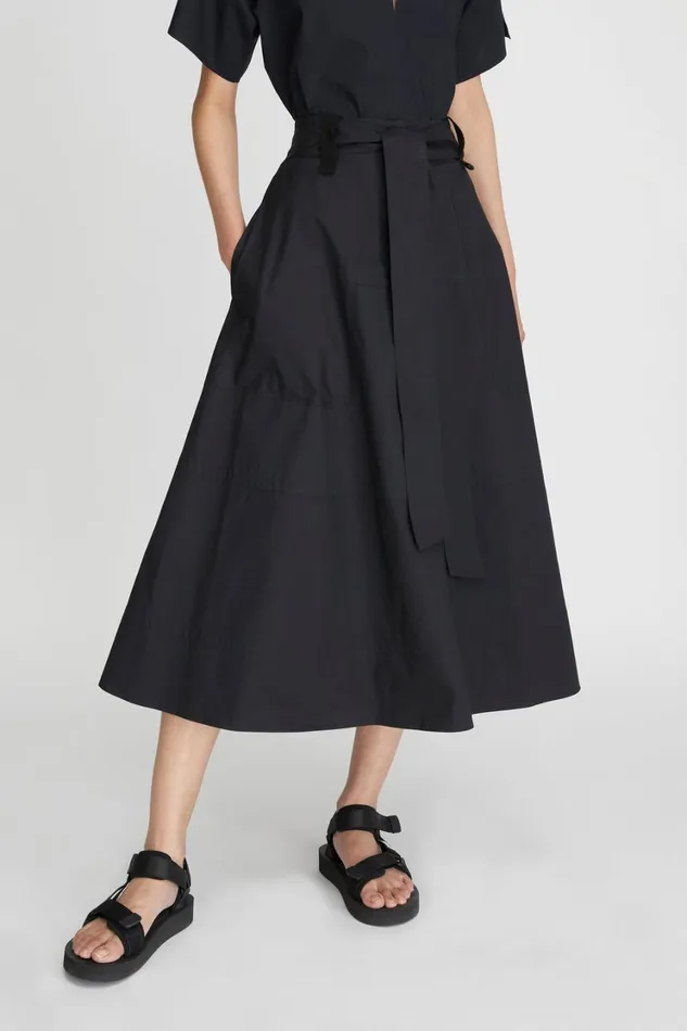 Skirts Women Lee Mathews LM Poplin Flare Skirt Skirts Women Lee Mathews LM Poplin Flare Skirt