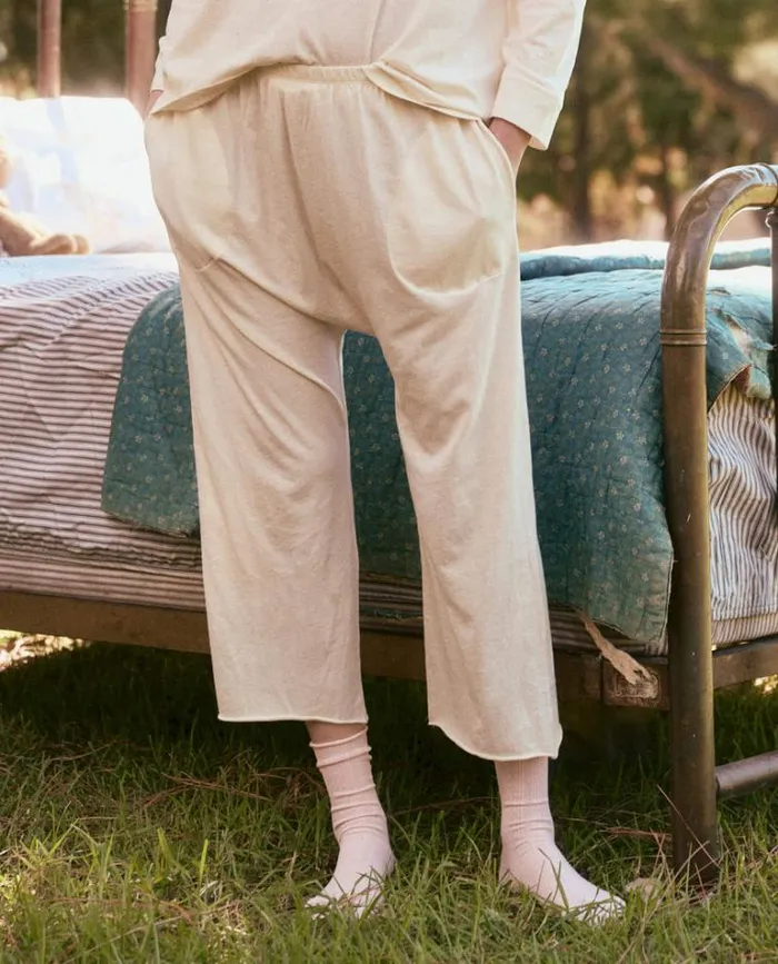 Sleep Bottoms Women039s The Great The Lounge Crop Washed White