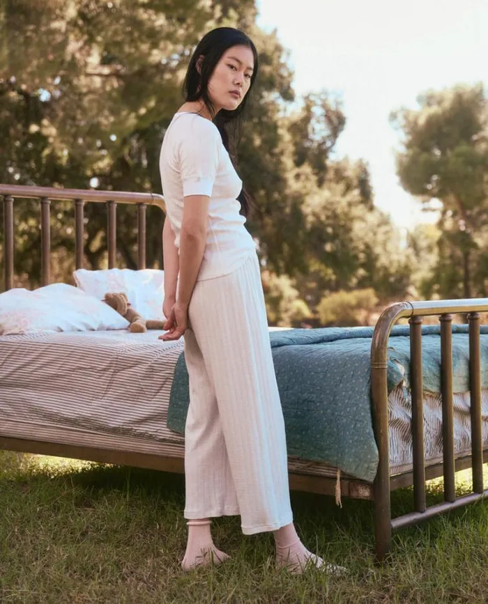 Sleep Tops Women039s The Great The Pointelle Ballet Tee White