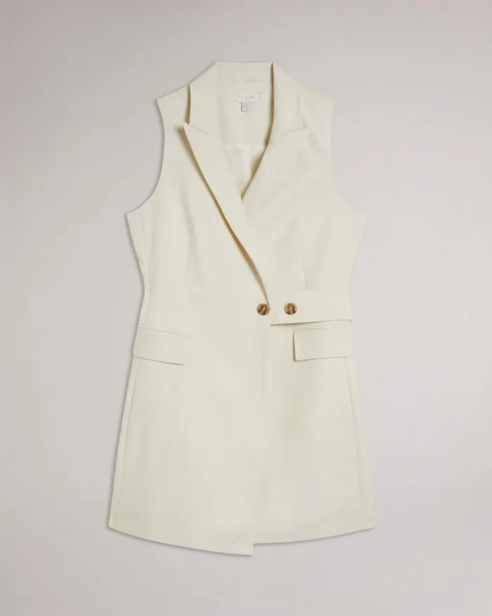 Sleeveless Blazer Mini Dress Ivory Women Ted Baker Dresses