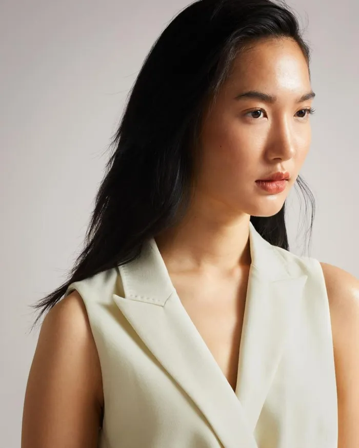Sleeveless Blazer Mini Dress Ivory Women Ted Baker Dresses Sleeveless Blazer Mini Dress Ivory Women Ted Baker Dresses