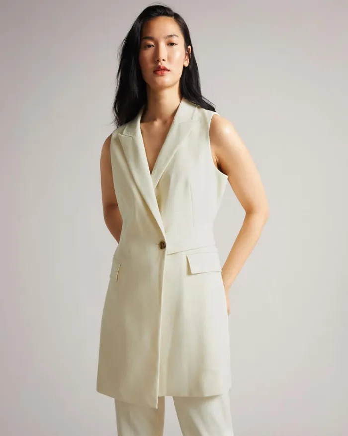 Sleeveless Blazer Mini Dress Ivory Women Ted Baker Dresses Sleeveless Blazer Mini Dress Ivory Women Ted Baker Dresses