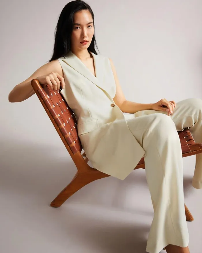 Sleeveless Blazer Mini Dress Ivory Women Ted Baker Dresses Sleeveless Blazer Mini Dress Ivory Women Ted Baker Dresses