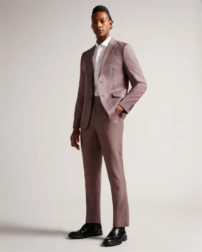 Slim Fit Wool Trousers MidPink Men Ted Baker Clothing Slim Fit Wool Trousers MidPink Men Ted Baker Clothing