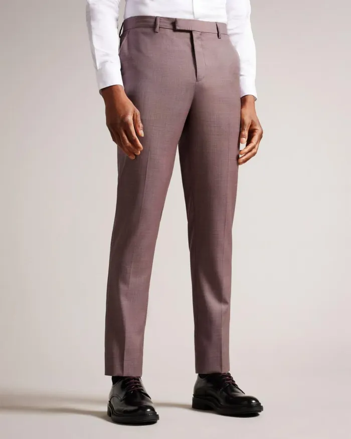 Slim Fit Wool Trousers MidPink Men Ted Baker Clothing Slim Fit Wool Trousers MidPink Men Ted Baker Clothing