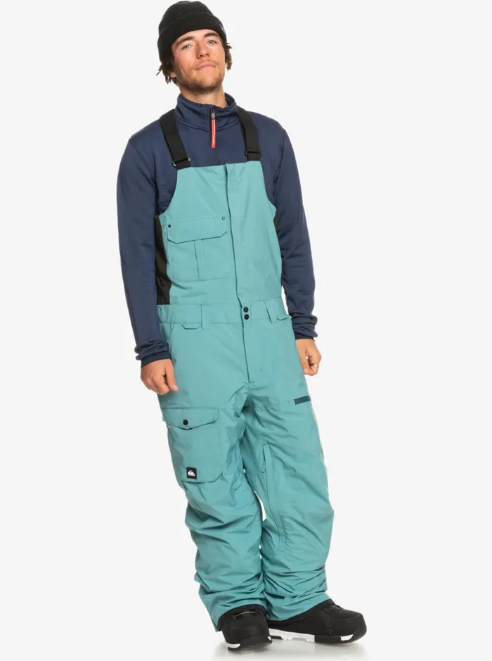 Snow Pants Men Quiksilver Utility Technical Snow Bib Pants Brittany Blue