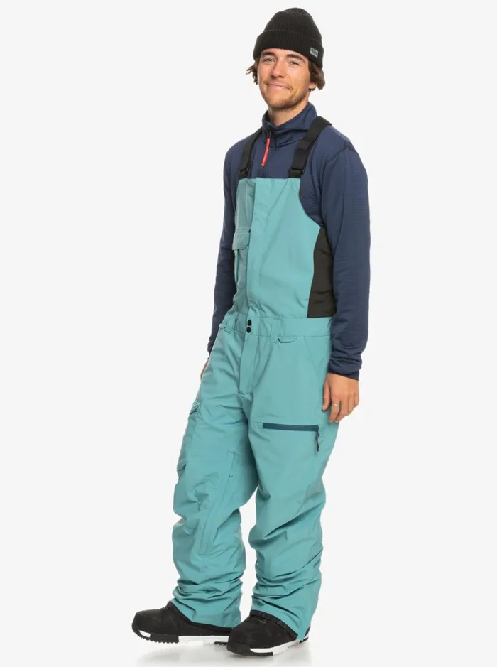 Snow Pants Men Quiksilver Utility Technical Snow Bib Pants Brittany Blue