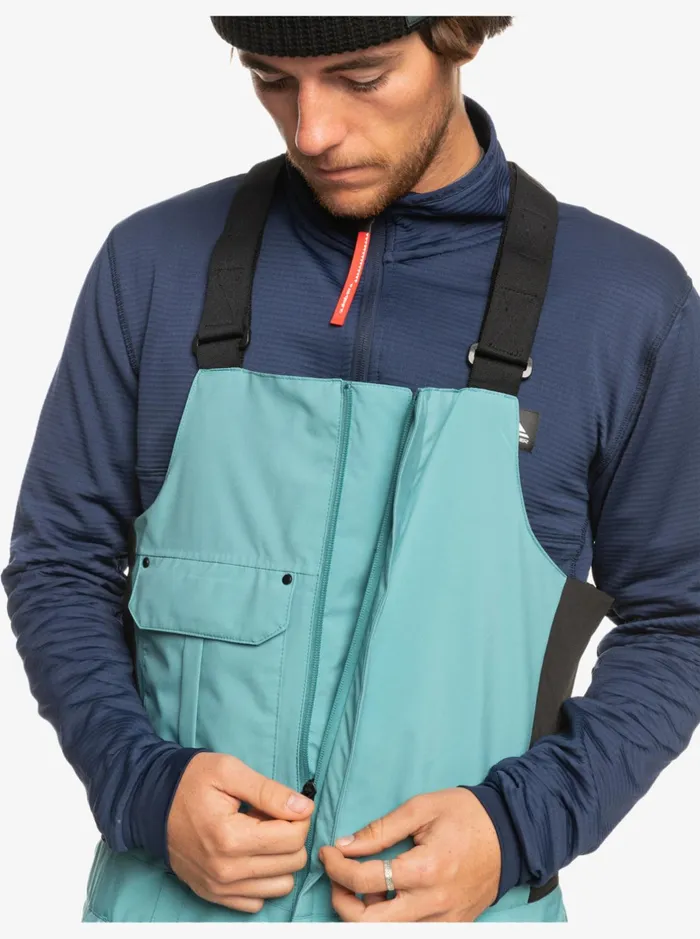 Snow Pants Men Quiksilver Utility Technical Snow Bib Pants Brittany Blue