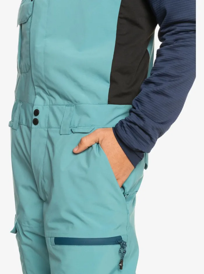 Snow Pants Men Quiksilver Utility Technical Snow Bib Pants Brittany Blue