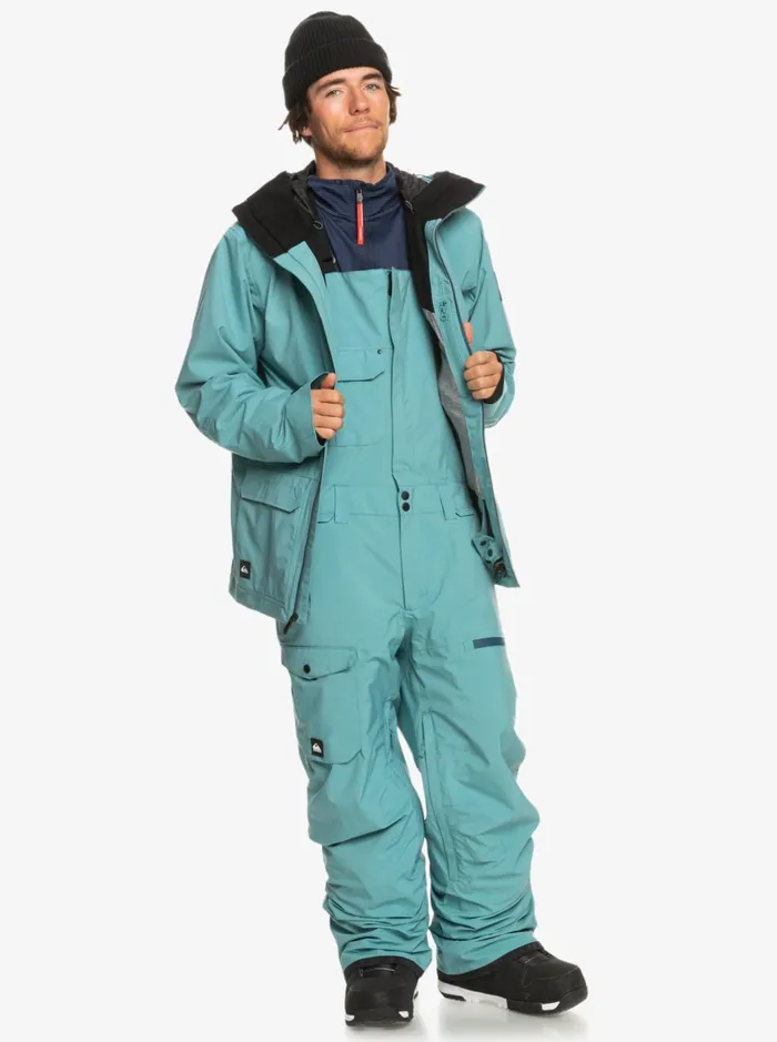 Snow Pants Men Quiksilver Utility Technical Snow Bib Pants Brittany Blue