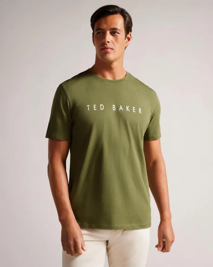 SS Branded Tshirt Khaki Men Ted Baker Clothing SS Branded Tshirt Khaki Men Ted Baker Clothing