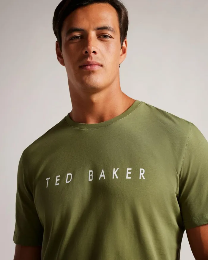 SS Branded Tshirt Khaki Men Ted Baker Clothing SS Branded Tshirt Khaki Men Ted Baker Clothing
