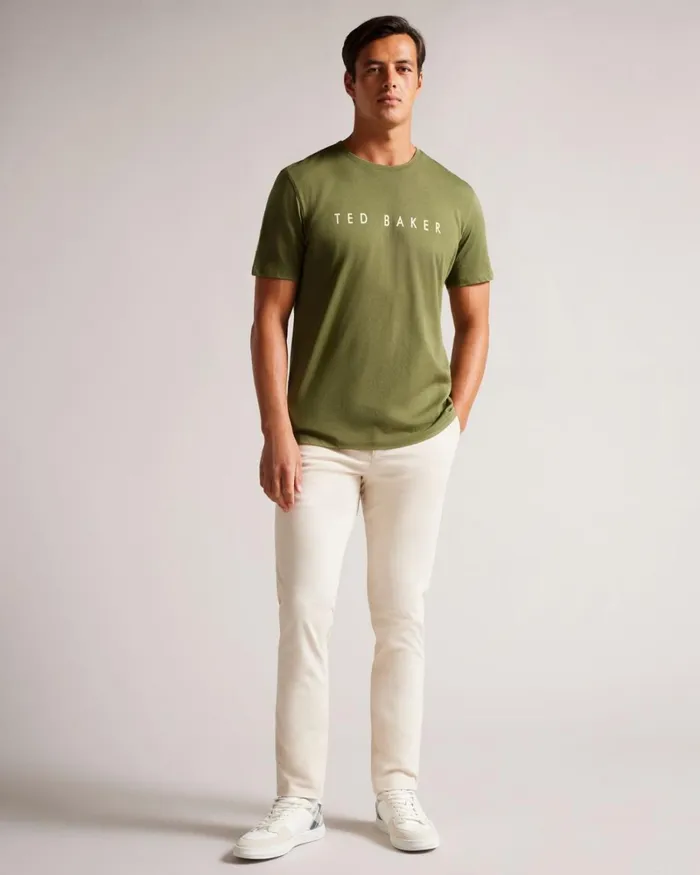 SS Branded Tshirt Khaki Men Ted Baker Clothing SS Branded Tshirt Khaki Men Ted Baker Clothing