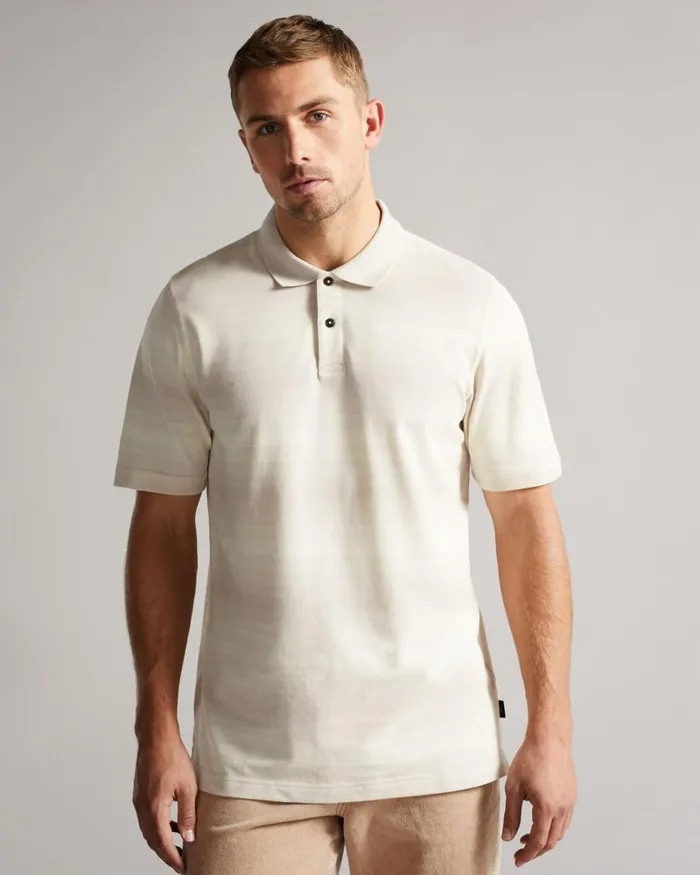 SS Striped Polo Light Gray Men Ted Baker Clothing SS Striped Polo Light Gray Men Ted Baker Clothing