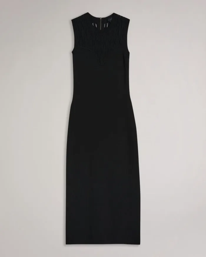 Stitch Detailed Bodycon Dress Black Women Ted Baker Clothing