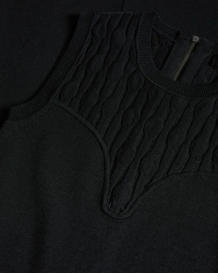 Stitch Detailed Bodycon Dress Black Women Ted Baker Clothing Stitch Detailed Bodycon Dress Black Women Ted Baker Clothing