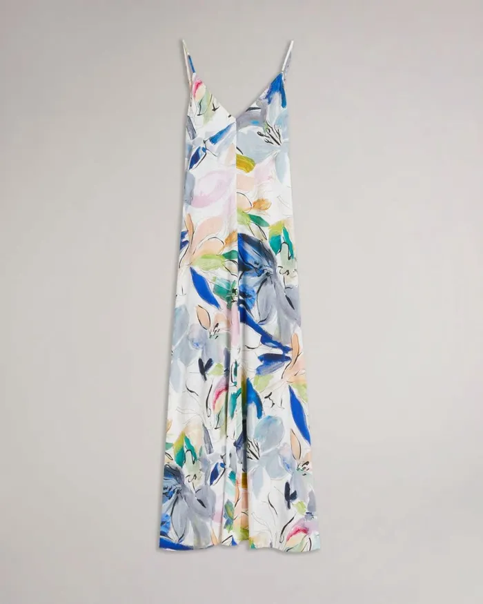 Strappy V Neck Maxi Dress White Women Ted Baker Clothing