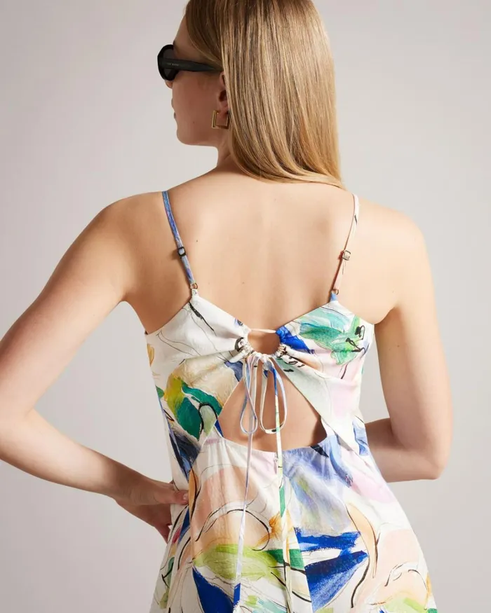 Strappy V Neck Maxi Dress White Women Ted Baker Clothing Strappy V Neck Maxi Dress White Women Ted Baker Clothing