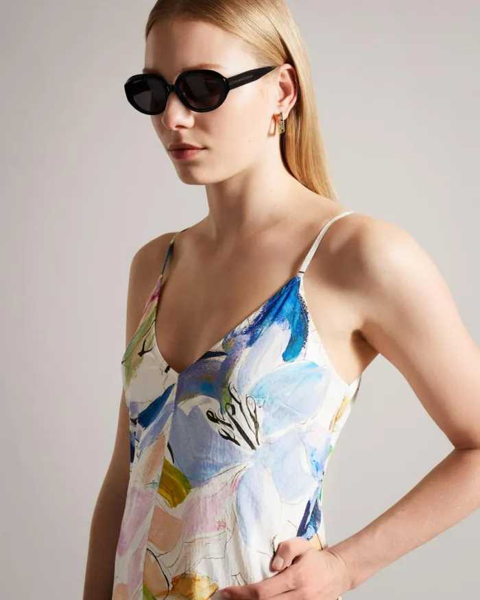 Strappy V Neck Maxi Dress White Women Ted Baker Clothing Strappy V Neck Maxi Dress White Women Ted Baker Clothing