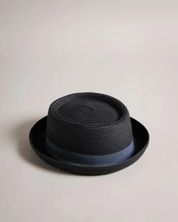 Straw Pork Pie Hat Black Men Ted Baker Hats and Caps Straw Pork Pie Hat Black Men Ted Baker Hats and Caps